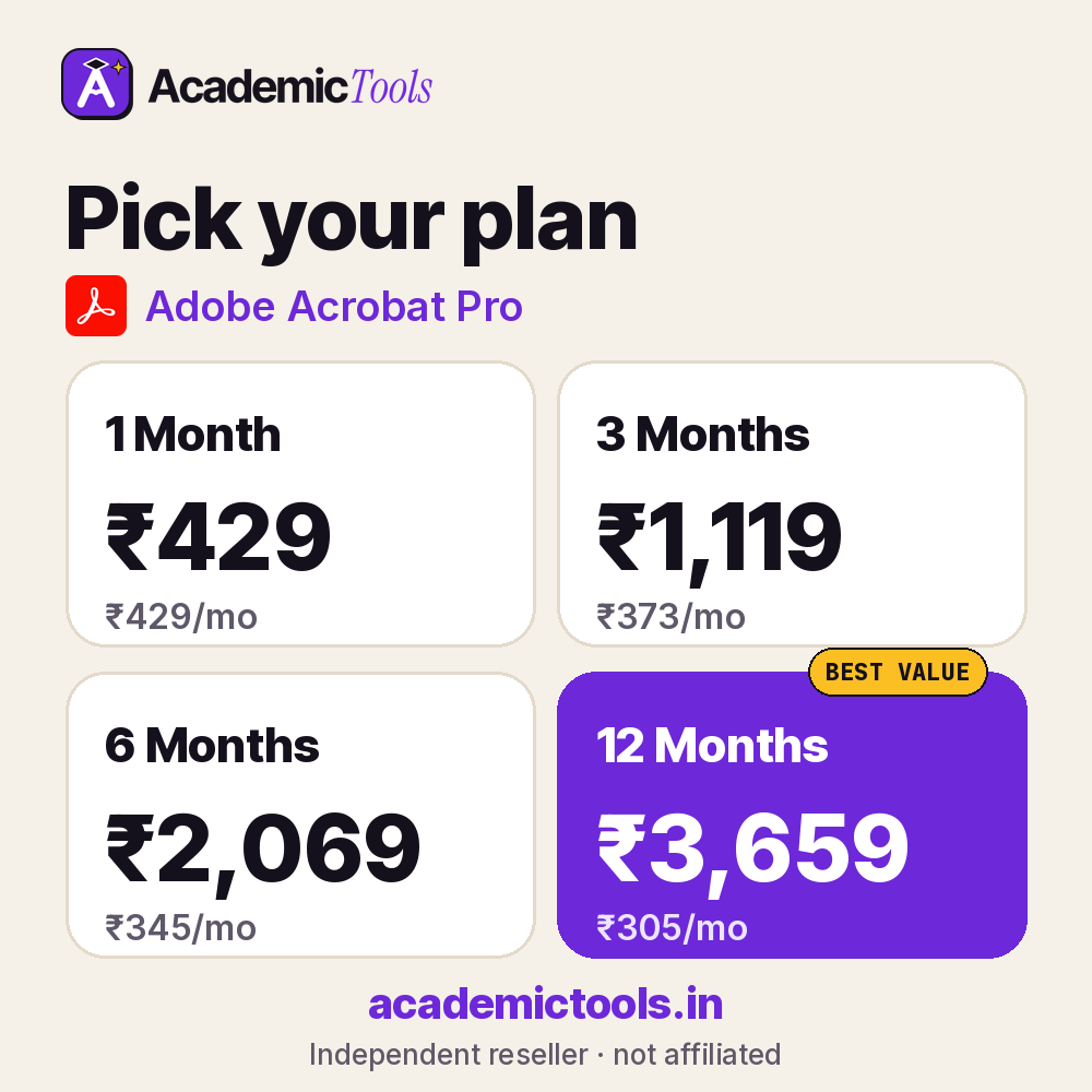 Adobe Acrobat Pro Cheap Subscription – ₹429 per month - Image 3