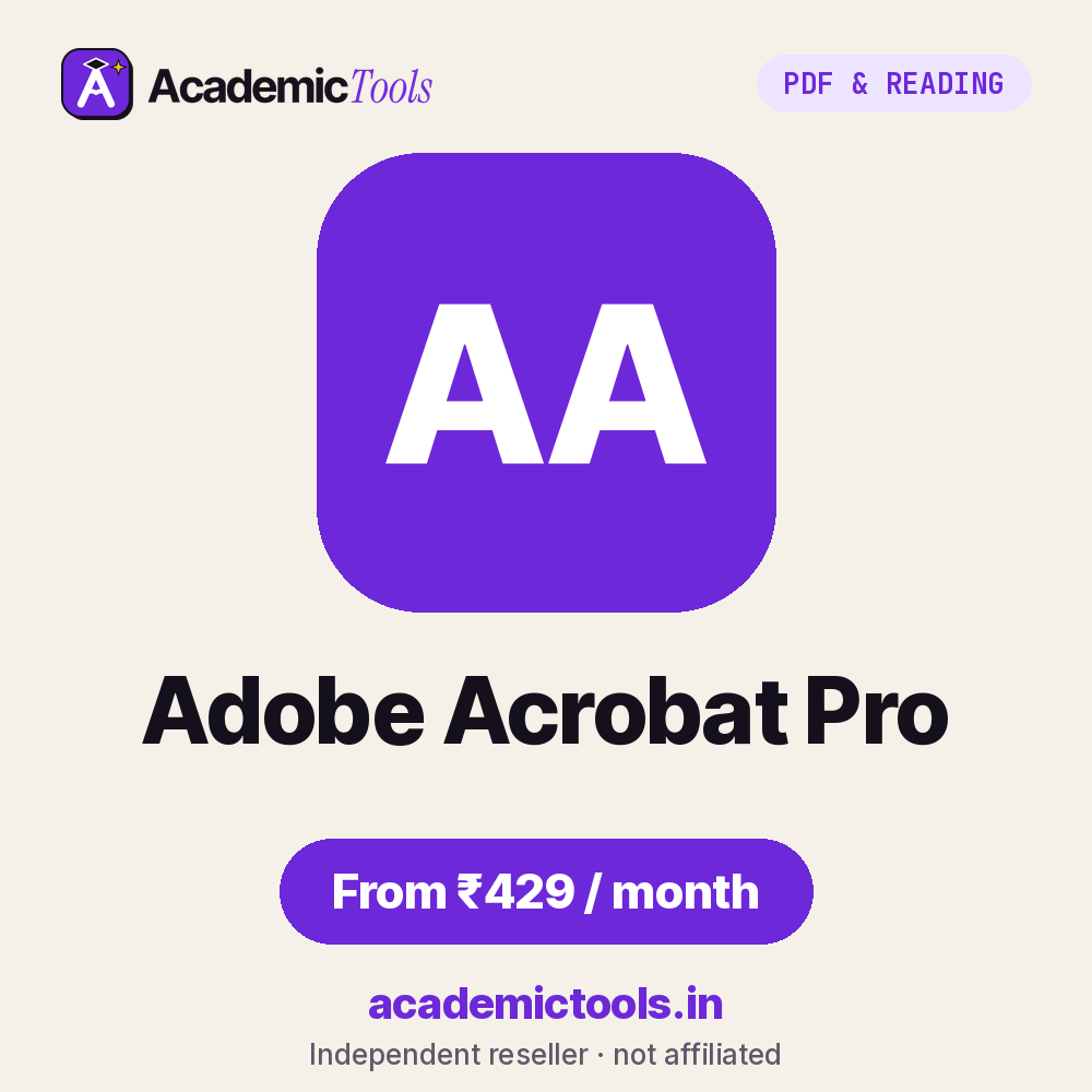 Adobe Acrobat Pro cheap subscription – ₹429 per month