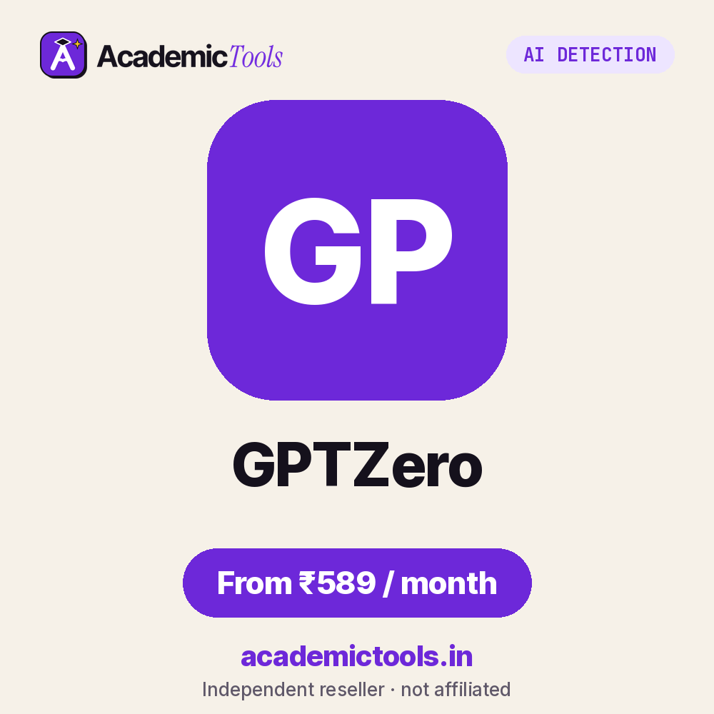 GPTZero cheap subscription – ₹589 per month