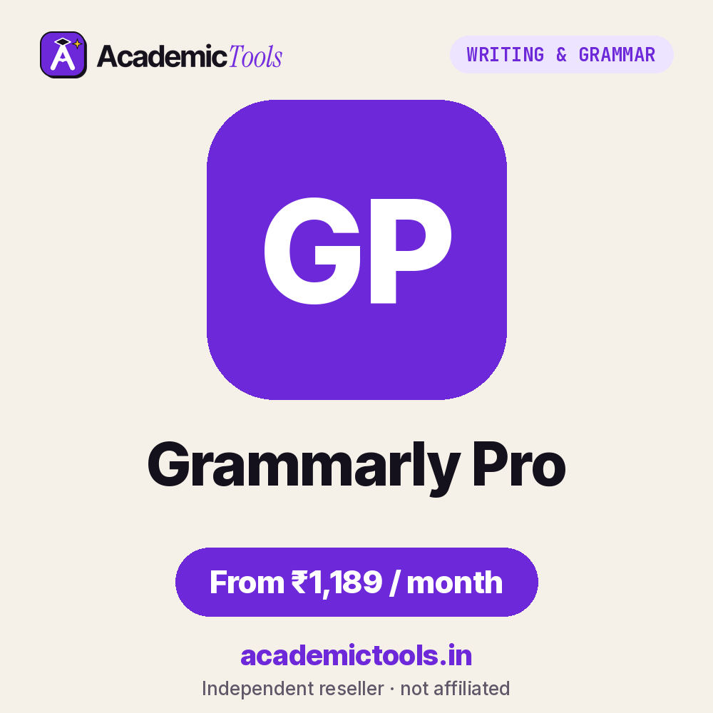 Grammarly Pro cheap subscription – ₹1,189 per month