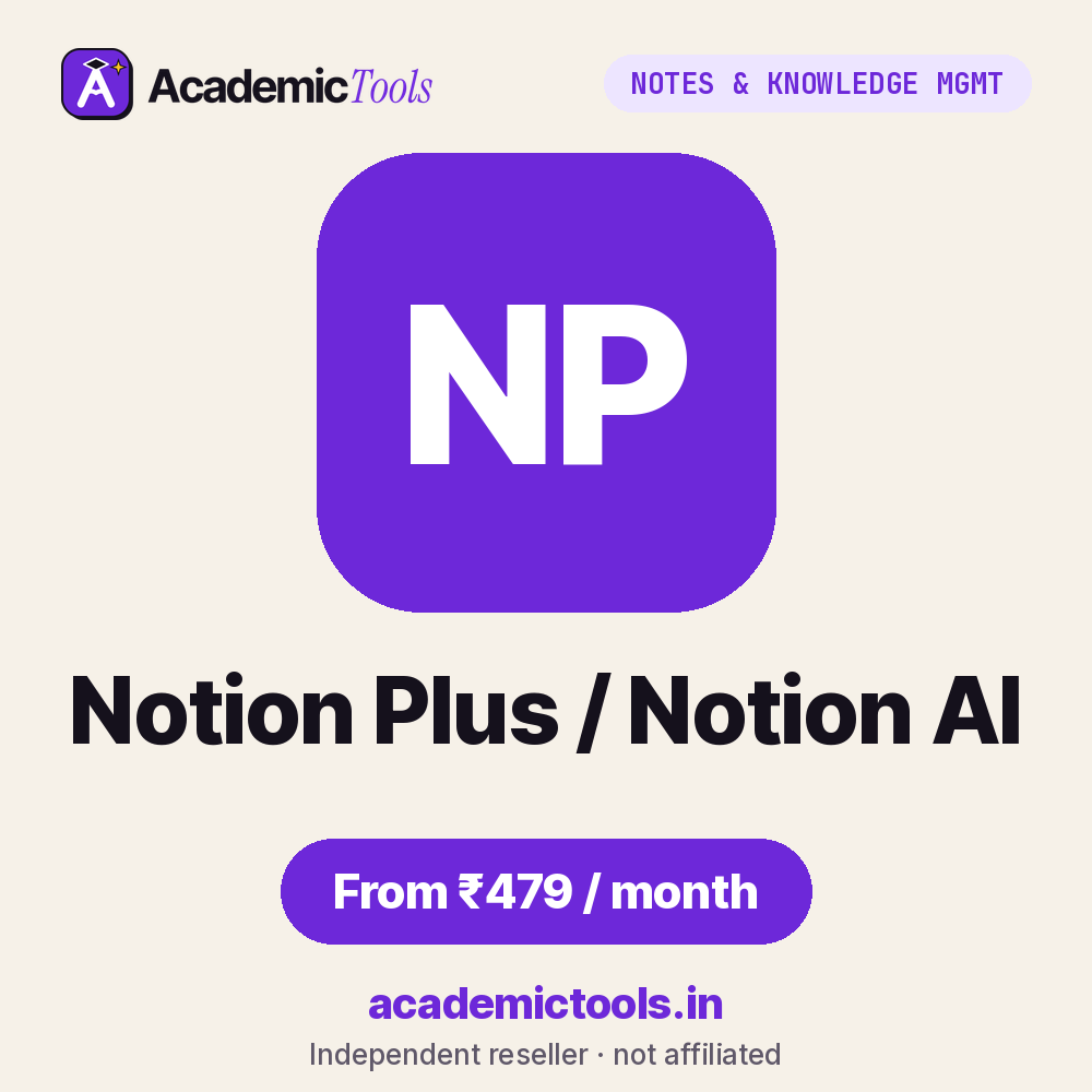 Notion AI cheap subscription – ₹479 per month