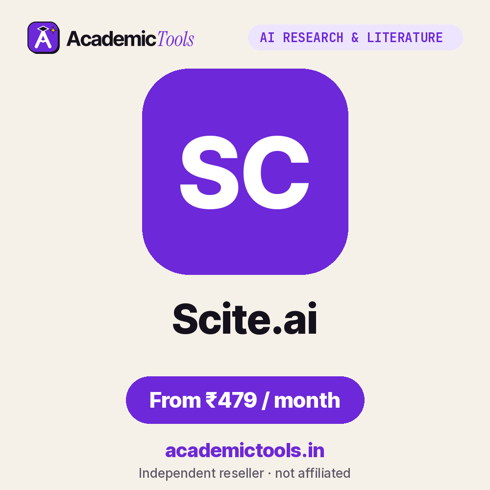Scite.ai cheap subscription – ₹479 per month
